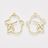 Alloy Open Back Bezel Pendants PALLOY-S121-83-2