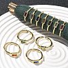 Rectangle Brass with Glass Cuff Rings for Women RJEW-Z111-05G-1