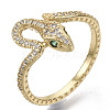 Brass Micro Pave Cubic Zirconia Cuff Rings RJEW-S044-070-NF-1