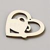 Single Face Printed Heart Wood Pendants WOOD-CJC0011-07D-2