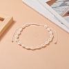 Natural Cowrie Shell & Synthetic Turquoise Braided Beaded Necklace for Women NJEW-JN04253-01-6