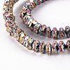 Electroplated Natural Lava Rock Beads Strands X-G-T114-73E-3