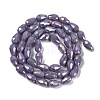 Opaque Solid Color Electroplate Glass Beads Strands EGLA-N013-P6mm-B09-2