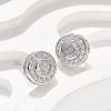 Brass Micro Pave Clear Cubic Zirconia Stud Earrings EJEW-Q015-10P-5