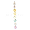 Flat Round Natural Capiz Shell Hanging Suncatchers HJEW-JM04659-2