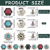 24 Sets 8 Style Alloy Buttons FIND-CP0001-85-2