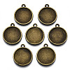 Tibetan Style Alloy Pendant Cabochon Settings X-TIBE-S322-002B-AB-NR-1