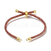 Braided Cotton Cord Slider Bracelet Making MAK-R001-01G-13-1