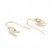 Brass Earring Hooks X-ZIRC-Q019-006G-2