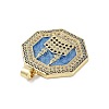 Rack Plating Brass Micro Pave Clear Cubic Zirconia Pendants KK-H474-22G-01-2