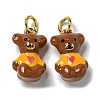 Rack Plating Brass Enamel Charms KK-S366-02G-1