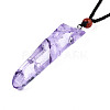 Natural Quartz Crystal Pendant Necklaces NJEW-S421-028-3