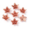 5-Petal Brass Bead Cap KK-WH0062-59RG-2