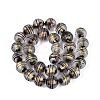 Frosted Handmade Foil Glass Beads Strands FOIL-Q002-02D-2