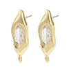 Nuggets Brass Micro Pave Clear Cubic Zirconia Stud Earring Findings KK-D386-18G-1
