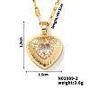 Brass Luxury Cubic Zirconia Heart Pendant Necklaces UV5875-1-1