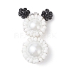 Glass Seed Beaded Snowman Pendants PALLOY-MZ00888-01-1