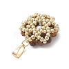 Natural Tiger Eye Faceted Round Cluster Flower Pendants PALLOY-MZ01197-03-4