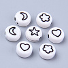 Opaque White Acrylic Beads X-MACR-S273-45B-2