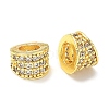 Brass Micro Pave Cubic Zirconia European Beads KK-A254-28G-1