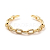 Spling Cable Chain-shaped Cubic Zirconia Cuff Bangle BJEW-D448-08G-RS-2