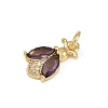 Brass Micro Pave Cubic Zirconia Charms KK-D409-37G-C-1