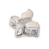 Brass Micro Pave Clear Cubic Zirconia Silde Charms KK-C086-02P-01-2