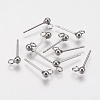 Non-Tarnish 202 Stainless Steel Ball Stud Earring Findings X-STAS-F141-06P-3mm-1