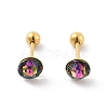 2 Pairs 2 Colors Real 14K Gold Plated 304 Stainless Steel Rhinestone Stud Earrings EJEW-P258-08G-2