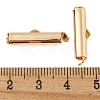 Brass Slide On End Clasp Tubes KK-N254-119G-03-3