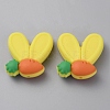 Rabbit Ears with Carrot Food Grade Eco-Friendly Silicone Focal Beads SIL-SZC0003-05H-1