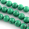 Synthetical Turquoise Gemstone Round Bead Strands TURQ-R035-6mm-02-1