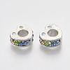 Platinum Plated Alloy European Beads MPDL-S067-14-1