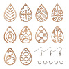 Craftdady DIY Wooden Dangle Earring Making Kits DIY-CD0001-29-1