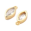 Brass Micro Pave Clear Cubic Zirconia Charms KK-G516-27G-2