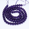Natural Amethyst Round Bead Strands G-M212-6mm-04A-2