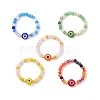 Handmade Evil Eye Lampwork with Glass Finger Rings for Women RJEW-JR00939-2