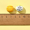 10Pcs 4 Styles Printed Natural Wood European Beads WOOD-FS0001-16-6