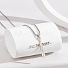 1Pc Stainless Steel Letter Cross Pendant Box Chain Necklaces for Men NJEW-LP0001-18-3