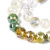 Electroplate Imitation Jade & Opaque & Transparent Glass Beads Strands EGLA-Q135-8MM-A15-4
