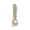 Microfiber & Zinc Alloy & Crystal Rhinestone Keychain LS-KEYC-G062-01E-2