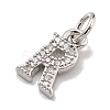 Initial Letter Brass with Cubic Zirconia Charms KK-Q814-26R-P-2