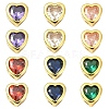 6Pcs 3 Colors Brass Micro Pave Cubic Zirconia Heart Slide Charms ZIRC-YW0001-36A-2