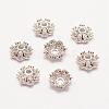 Long-Lasting Plated Brass Micro Pave Grade AAA Cubic Zirconia Fancy Bead Caps ZIRC-G090-59P-1