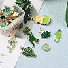26Pcs 26 Style Light Gold Alloy Enamel Pendants ENAM-YW0001-79-6