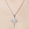 Non-Tarnish 201 Stainless Steel Hollow Star Pendant Necklace NJEW-OY001-88-1