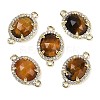 Natural Tiger Eye Faceted Oval Links G-B126-05G-05-1