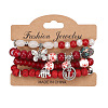 4Pcs Bohemian Style Alloy & Glass & Acrylic Charm Bracelets Set WG8E884-03-2