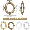 4Pcs 4 Colors Oval Retro Resin Photo Frames AJEW-FG0001-48-2