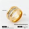 304 Stainless Steel Rhinestone Wide Band Finger Rings XC5005-19-1